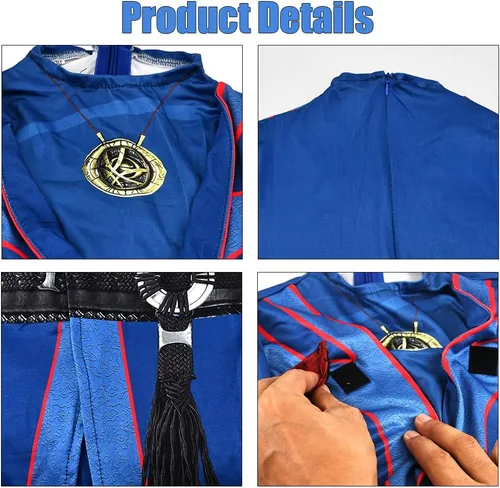 Vista 5 de Disfraz de cosplay para niños, capa con collar y anillo, disfraz de Halloween 2025 para niños