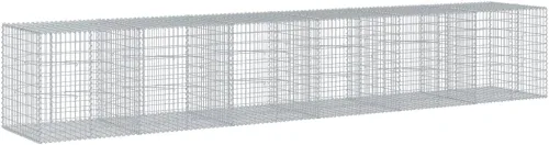 Vista 117 de vidaXL Cesta de gavión con tapa, 39.4 x 19.7 x 39.4 pulgadas, hierro galvanizado rectangular, resistente a la intemperie, montaje sin herramientas