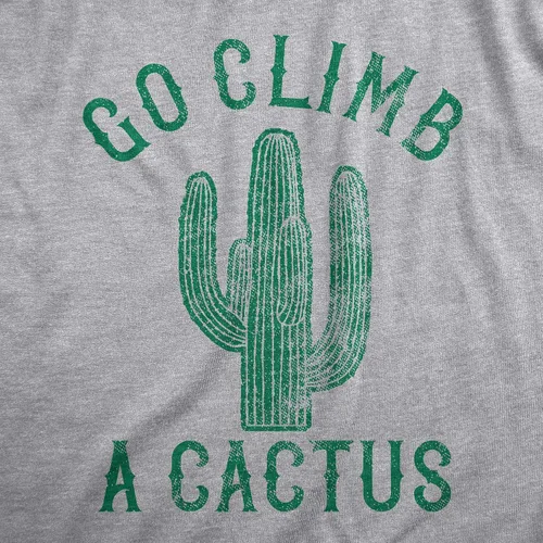 Vista 2 de Camiseta divertida con diseño de plantas de postre espinoso para mujer, con texto en inglés "Go Climb A Cactus