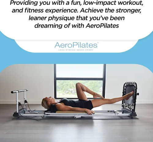 Vista 8 de AeroPilates Pilates Reformer Machine, Gym Equipment for Resistance Workout, Strength & Fitness Training - Foldable & Compact