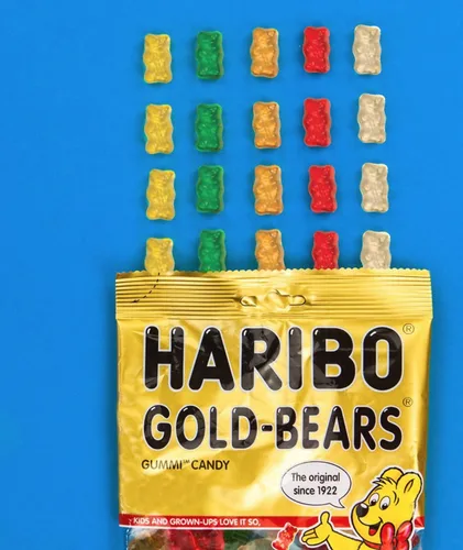 Vista 6 de HARIBO Goldbears, caramelos de gomitas, bolsas de 5 onzas (12 paquetes) Sabores variados