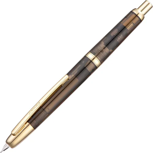 Vista 24 de Jinhao 20 Press Pluma estilográfica, azul oscuro con plumín fino retráctil y juego de convertidor de tinta (clip plateado)