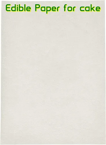 Vista 3 de Papel comestible de arroz y oblea, papel de obleas de 8.5 x 11 pulgadas para pasteles (paquete de 100 hojas blancas para glaseado)