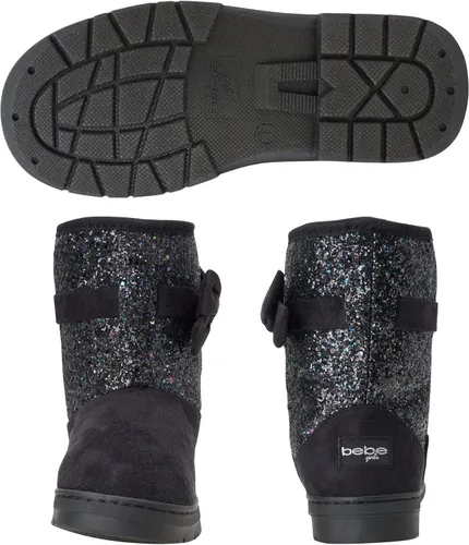 Vista 6 de bebe Botas de invierno de microgamuza para niñas con logotipo y lazo adornados con diamantes de imitación