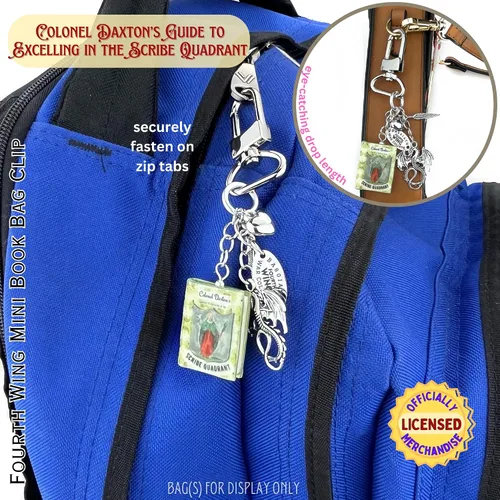 Vista 35 de CUARTA ALA Rebecca Yarros Mini Bolsa de libro Clip Llavero Monedero Mochila Cierre Cierre Licenciado Mercancía UPICK