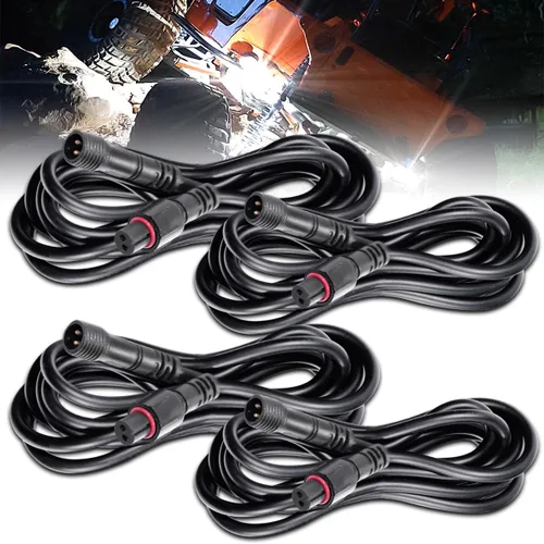 Vista 9 de LEDMIRCY Cable de Extensión para Luces LED de Roca Cable de Alambre de 2 Pines Impermeable 2PCS 5ft 22AWG con Conectores Macho a Hembra Tuerca
