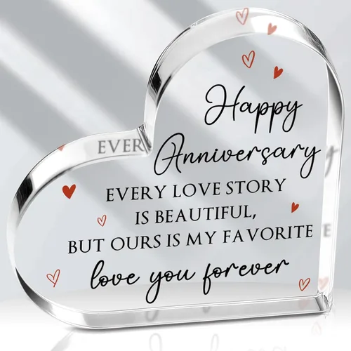 Vista 6 de Regalos para novia para mi novio, romántico día de San Valentín, regalo para él, su novio, novia, marido, esposa, corazón acrílico, recuerdo