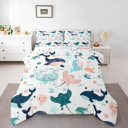 Vista 20 de Juego de ropa de cama rústica de granja color verde azulado con puerta de granero de madera, edredón de plumas tamaño Queen, decoración occidental