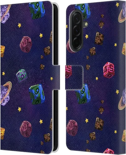 Vista 25 de Head Case Designs Officially Licensed Carla Morrow Colorful Space Dice Patterns Leather Wallet Case Compatible with Samsung Galaxy A07 4G