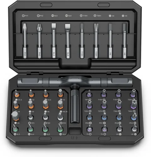 Vista 13 de Bomivoi Juego de destornilladores magnéticos 42 en 1, juego de destornilladores de trinquete, juego de destornilladores magnéticos multibits con Azul