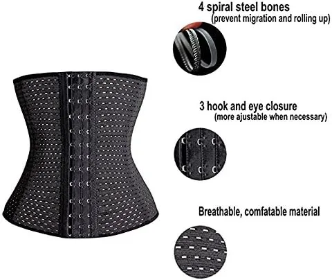 Vista 4 de TINGLU Corsé de Entrenamiento de Cintura Transpirable e Invisible, moldeador de cintura con control de abdomen para Mujer