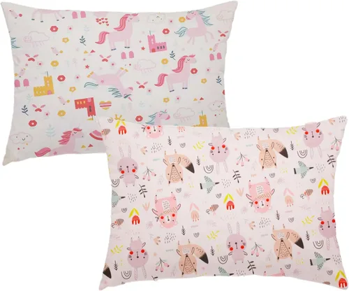 Vista 17 de Funda de almohada para niños pequeños, paquete de 2 fundas de almohada 100% algodón para niños y niñas, funda de almohada de 15 x 23 pulgadas, se