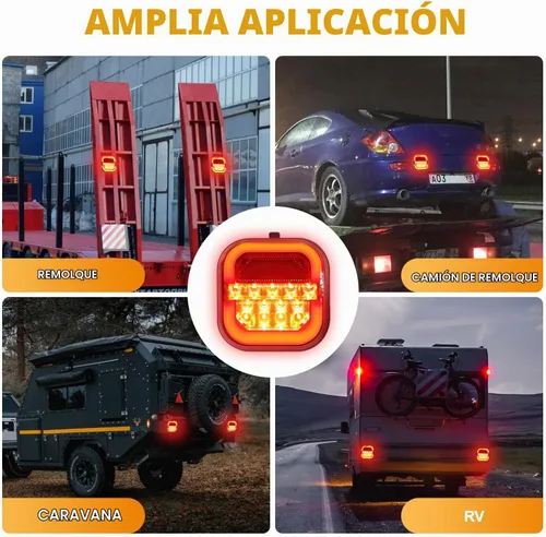 Vista 7 de Hifybaty [2024 Actualización] Luces de remolque inalámbricas para remolcar - Kit de luz trasera LED recargable para camión de remolque, cuerda