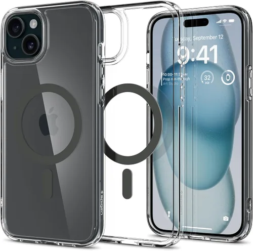 Vista 23 de Spigen Funda para iPhone 13 Mini, ultra híbrida MagFit [antiamarilleo] [compatible con Magsafe] - Transparente