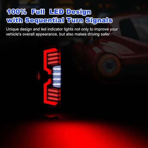 Vista 2 de Luces traseras secuenciales LED para Dodge Ram 1500 2002-2006 y Dodge Ram 2500 / 3500 2003-2006, conjunto de luces traseras LED completas