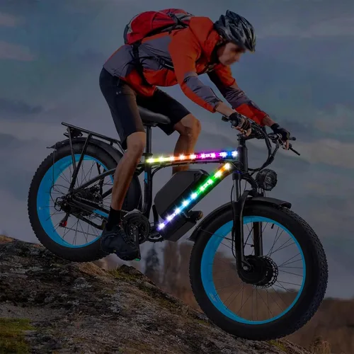 Vista 3 de Luces de bicicleta, se pueden recortar, impermeables, luces de bicicleta para montar por la noche, para niños, adultos, niños y niñas
