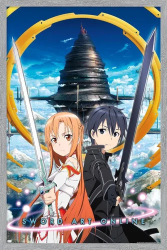 Vista 16 de Trends International Sword Art Online - Póster de pared Key Art 1, 14.72 x 22.37 pulgadas, versión enmarcada de madera de granero