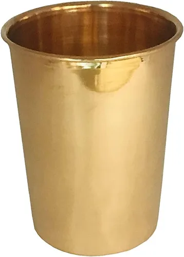 Vista 2 de Juego de 2 vasos de cobre de vidrio de cobre liso para vasos de agua de 10 onzas (10.1 fl oz)