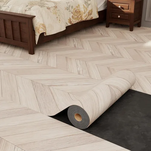 Vista 7 de Oxdigi Rollo de Suelo de Vinilo Despegar y Pegar 23"x 118"/19 Pies Cuadrados, Baldosas de Suelo de Vinilo Autoadhesivo Engrosado Estilo Tablones