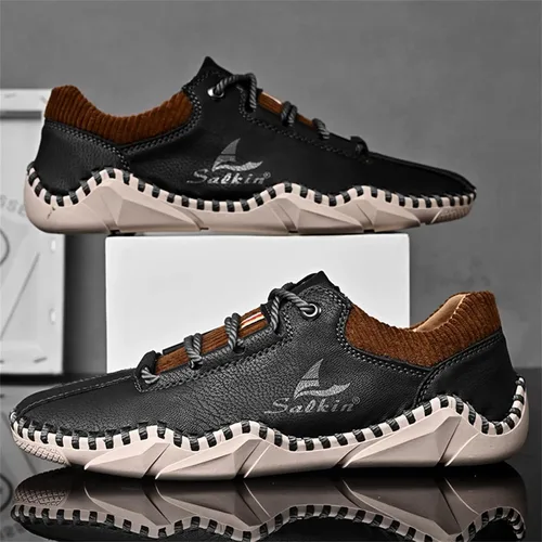Vista 4 de Zapatos casuales para hombre, zapatos de cuero Oxford, zapatos de trabajo para hombre