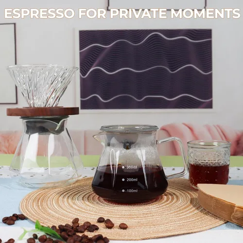 Vista 8 de Verter sobre cafetera 13.5 fl oz vidrio borosilicato goteo