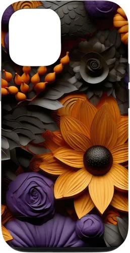 Vista 26 de iPhone 16 Halloween Flores Otoño Calabazas Caso
