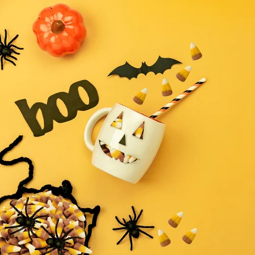 Vista 3 de Fruidles Golosinas de caramelo de maíz para Halloween, sin gluten, aperitivos divertidos y festivos (media libra)