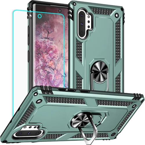 Vista 11 de Funda para Samsung Galaxy Note 10 Plus con protector de pantalla: [probada contra caídas de grado militar] Soporte de anillo a prueba de golpes