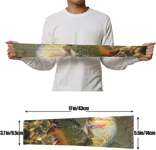 Vista 5 de Brook - Mangas de compresión para brazo de pesca con mosca, protección solar, para hombres y mujeres