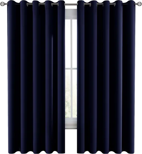 Vista 42 de LUX Décor - Juego de 2 paneles de cortinas opacas de alta calidad de 63 pulgadas de largo, cortinas de oscurecimiento de habitación con aislamiento