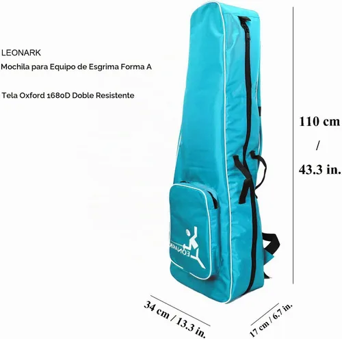 Vista 2 de LEONARK Bolsa de almacenamiento de esgrima para equipo de sable de espada y papel de aluminio - Mochila portátil para esgrima espada traje y máscara
