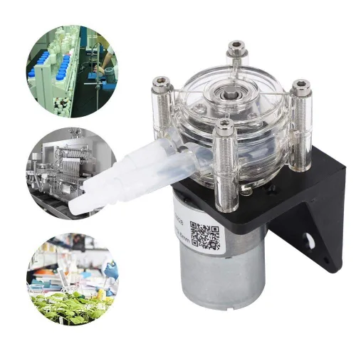 Vista 2 de Bomba peristáltica, bomba peristáltica de flujo grande de 16.9 fl oz/min hecha de acero inoxidable 304 con cabeza de PC transparente (12V)