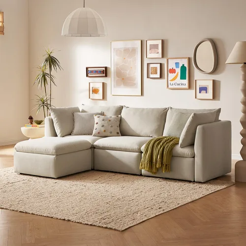Vista 22 de mopio Sofá Seccional Modular de Gran Tamaño con Fundas Completamente Extraíbles y Almacenamiento, Convertible en Forma de U, en Forma de L