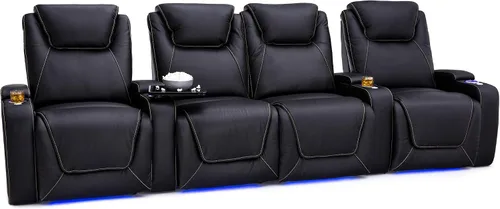Vista 12 de Seatcraft Pantheon - Asientos de cine en casa, fila negra de 2
