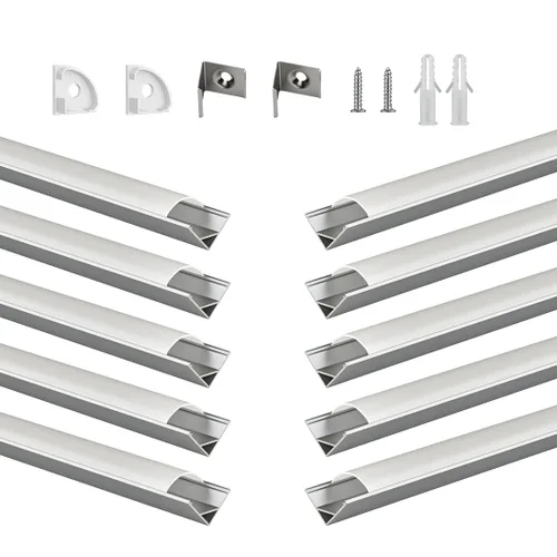 Vista 20 de BTF-LIGHTING - Sistema de canal de aluminio LED de 1.64 pies, paquete de 10 Blanco