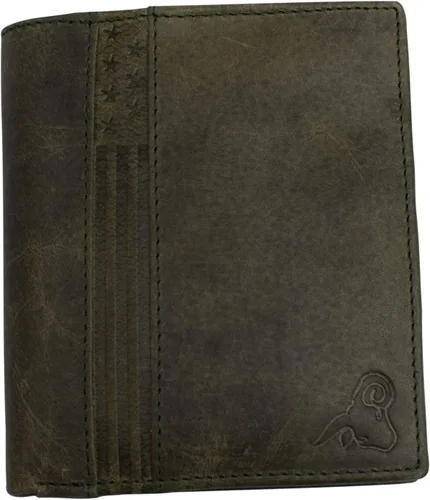 Vista 6 de Cartera de piel de cordero premium con bloqueo RFID, plegable, hipster, para tarjetas de crédito, Cavelio Verde, Bifold