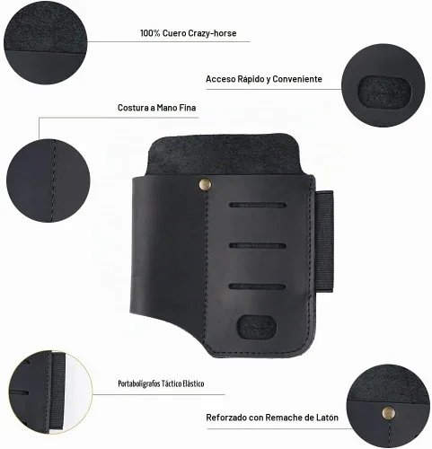 Vista 5 de VIPERADE PJ15 Funda multiherramienta para cinturón, funda de linterna de cuero, organizador de cinturón EDC, organizador de bolsillo EDC de cuero