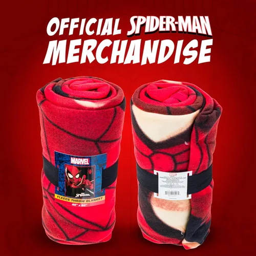 Vista 12 de Silver Buffalo Marvel Universe Spider-Man Spidey Close Up Web Shooter 45" x 60" Manta de forro polar, Manta suave y acogedora, 180 GSM