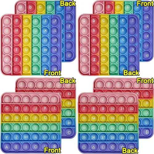 Vista 10 de Juguete Fidget Pop del Alfabeto Letras ABC Números Juguetes de Aprendizaje y Educativos Cuadrados Juguetes Sensoriales Tablero Popper Juegos Regalos
