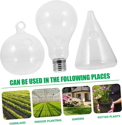 Vista 2 de BESTonZON 3Pcs Hanging Glass Planters Stylish Plant Holders Water Plant Containers for Home Decor for Terrarium and Succulent Display Smooth Surface