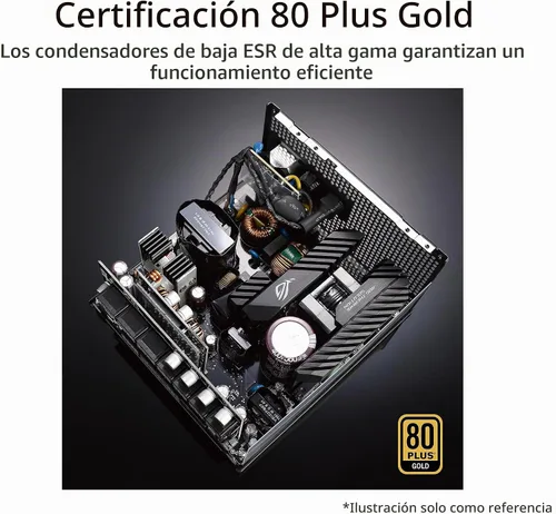 Vista 5 de ASUS ROG Strix 750 Fuente de alimentación ATX totalmente modular 80 Plus Gold 750W con ventilador Axial Tech de 0dB y garantía de 10 años