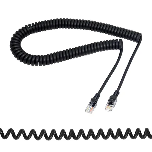 Vista 8 de Cable Ethernet Cat5e en espiral – Cable de red LAN RJ45 retráctil para laptops, escritorio, routers, decodificadores – estirable hasta 4.9 ft