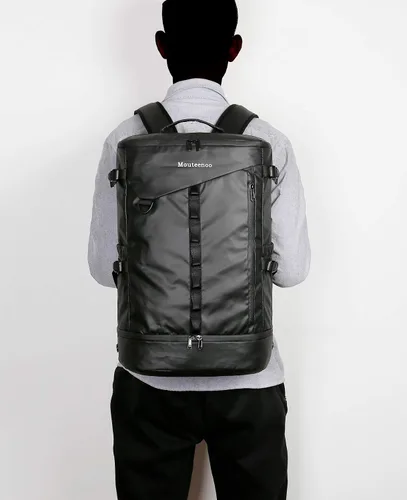 Vista 2 de Mouteenoo Mochila de viaje con compartimento para zapatos para gimnasio, deportes, senderismo, mochila resistente al agua para hombres y mujeres