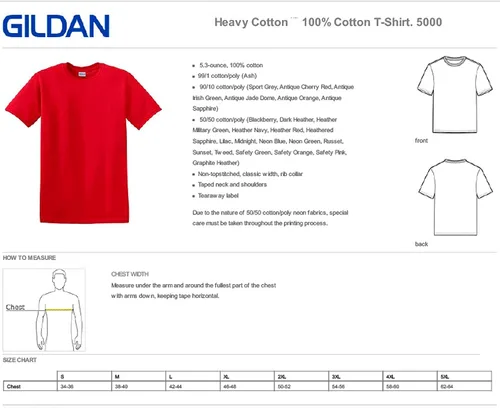 Vista 6 de Gildan - Camiseta en blanco unisex, estilo 5000, de adulto