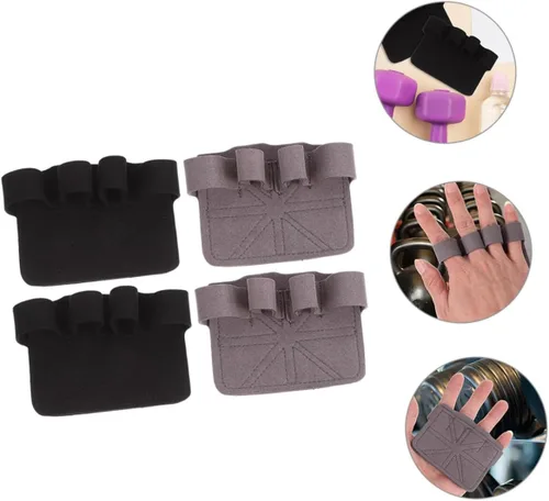 Vista 4 de Cabilock 2 Pairs Non-Slip Wear-Resistant Weight Lifting Gloves with Palm Protection for Men and Women Pull Up Grips for Fitness Gym Biking Hiking