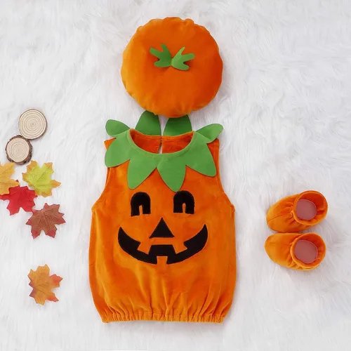 Vista 6 de HengShunRui Traje de Halloween para bebé niña niño calabaza Halloween