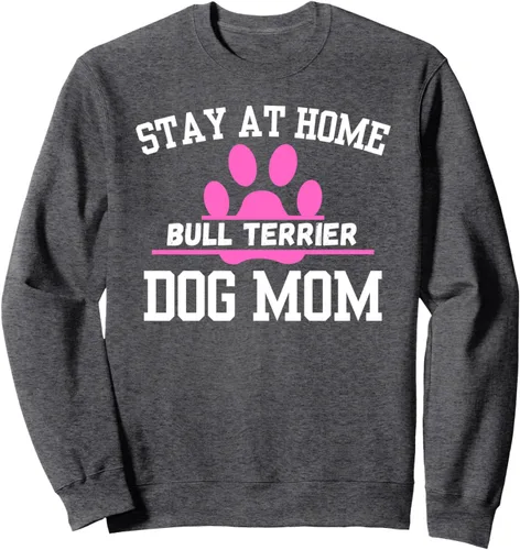 Vista 4 de Stay At Home BULL TERRIER Dog Mom Sweatshirt