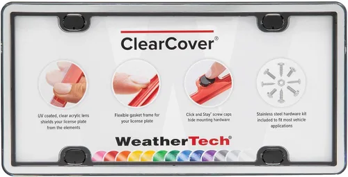 Vista 14 de WeatherTech ClearCover - Cubierta de lente de acrílico transparente con marco duradero que protege las matrículas, color negro