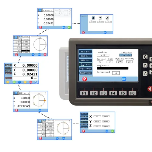 Vista 3 de Kit de visualización de escala magnética de lectura digital DRO de 3 ejes DRO para fresado y tornería CNC, longitud de viaje DIY