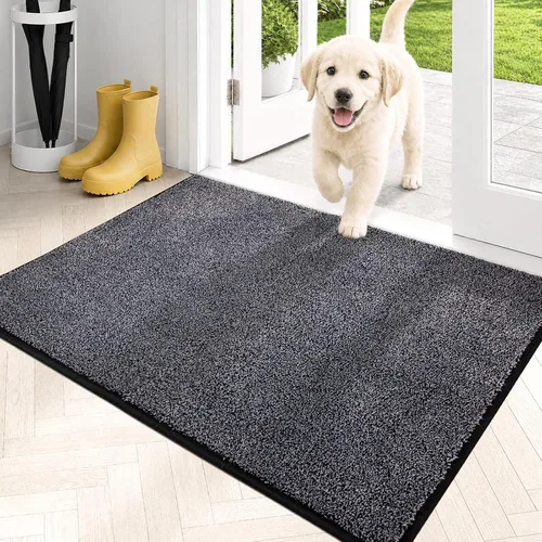 Vista 40 de PURRUGS Tapete para puerta con atrapamiento de suciedad, 20 x 31.5 pulgadas, antideslizante, lavable a máquina, tapete para puerta de perro, tapete